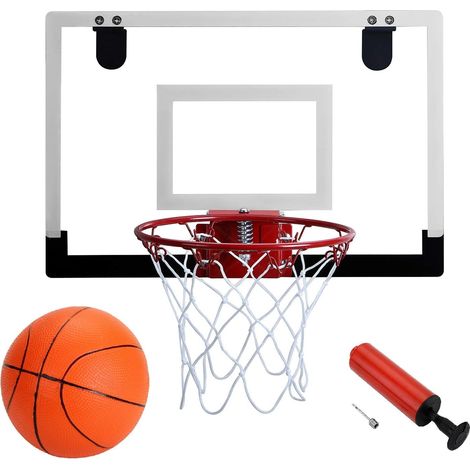 Panier de basket-ball miniature professionnel à fixer sur une porte ou un mur, pour enfants, adultes et adolescents, avec accessoires de basket-ball complets (18 x 12 pouces). (1/5)