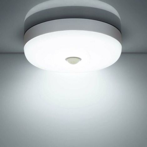 Plafonnier LED Detecteur de Mouvement 12W 1500LM 6500K Blanc Froid IP56 Étanche Rond Lampe Plafond LED pour Exterieur Intérieur Escalier Salle de Bains Garage Couloir [Classe énergétique E], Versaille (1/5)