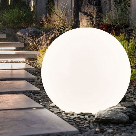 Lampe solaire LED boule lumineuse 30 cm – Piquet de sol IP44 – 4x LED blanc chaud – Autonomie 6h – Pour tous types de sols (1/5)