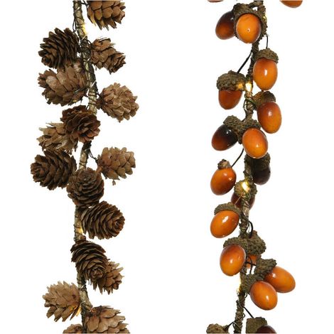 Ghirlanda Natalizia 110cm 15L con Pigne e Noci