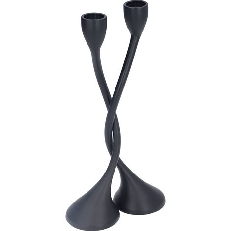 Bougeoir en alliage de zinc, haut, style européen, romantique, simple, rétro, noir, pour bar (1/5)