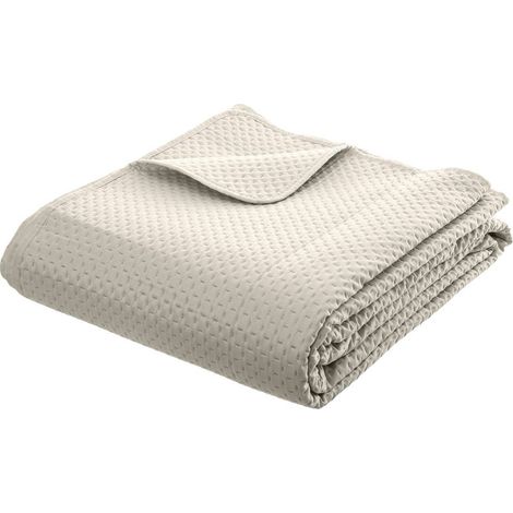 Bettüberwurf Dolce beige Leinen 260x240cm - Atmosphera créateur d'intérieur