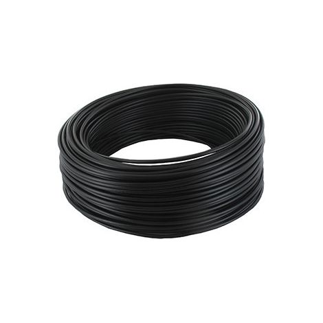 Cable eléctrico flexible de color negro. Sección 1,5 mm² - Longitud: 50 m.