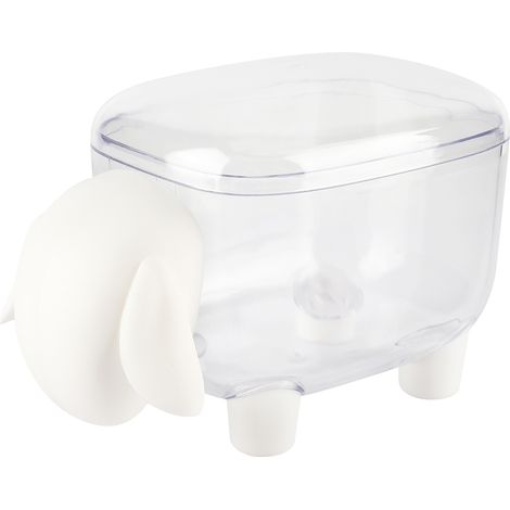 Mini-Aufbewahrungsbox für Wattestäbchen, Zahnstocherhalter, schafförmiger Organizer (weiß)