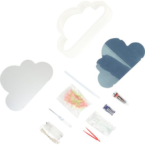 Veilleuse Tulipe Nuage, Miroir Fleur, Lampe de Table, Décoration Petite Chambre, Rose Clair (1/5)