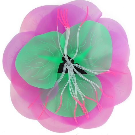 Plantes aquatiques artificielles pour Aquarium, décoration d'aquarium, aménagement paysager, Lotus multicolore, nénuphar, fleur violette (1/5)