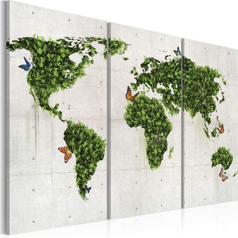 Tableau 3 Panneaux "Monde Vert des Papillons" 40 x 60 cm (1/2)