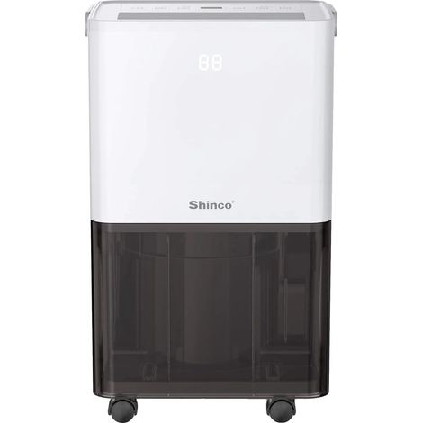 Deshumidificador, capacidad de 10 pintas/día, diseño de bajo consumo energético, blanco. (1/2)