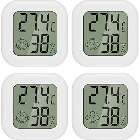 4 Stück luftfeuchtigkeitsmesser Thermometer Innen Mini LCD Digital Thermometer Hygrometer Gauge für Babyzimmer Seniorenzimmer Arbeitszimmer Weinkeller usw