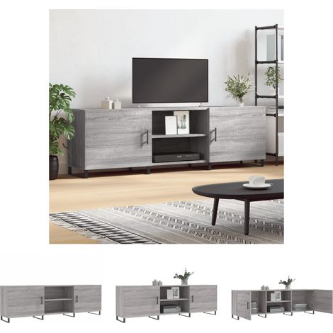 Stauraum - vidaXL TV-Schrank Grau Sonoma 150x30x50 cm Holzwerkstoff - TV-Ständer (1/5)