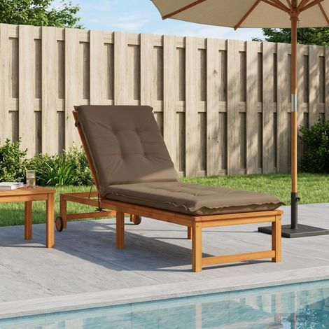 vidaXL Coussin de transat GEMERT 100 % polyester Taupe 190 x 50 x 9 cm (1/5)