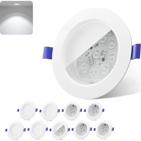 Spot LED Encastrable Non Dimmable, 9W 720ML Spot de Plafond Encastré, Blanc Froide 6500K, Spots Encastrés Trou Ø120-130mm, Lot de 10 (1/5)