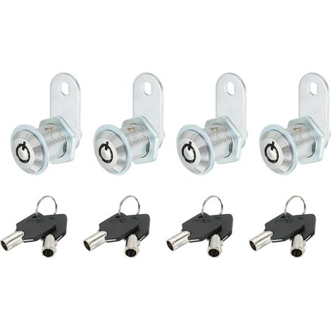 4 Pcs Verrou de Meuble avec Clé 1" (25mm) en Alliage de Zinc Chromé (1/5)