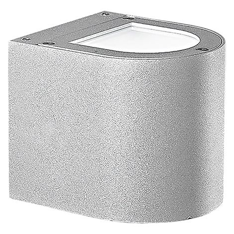 Silver Applique LED 9W Biemissione Tonda Grigio 4000K IP65 - Rossini Group - Lampada da parete in alluminio per esterni ad alta resistenza (1/5)