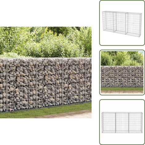 Panier de gabion Acier galvanisé 200x30x100 cm - Panneau De Cloture - Clôture Métallique - Mur De Soutènement - Jardiniere Gabion - Barriere De Jardin