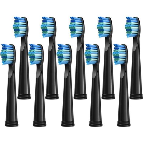 Lot de 10 têtes de brosse de rechange pour brosses à dents électriques Fairywill D7/D8/FW507/FW508/FW551/FW2011/FW917/FW959/FW515/Seago SG E9