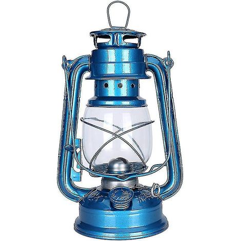 Klassische Retro-Öllampe, 25 cm, mit einstellbarer Helligkeit, himmelblau
