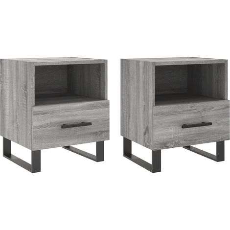 Maison Exclusive - Nachttische 2 Stk. Grau Sonoma 40x35x47,5 cm H