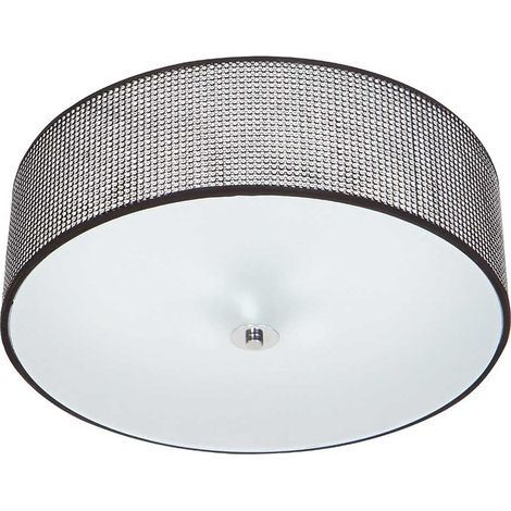 Lampadario a Sospensione Con Strass di Diamante e Vetro 160W Moderno 40cm Nero