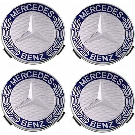 Satz mit 4 Radkappen, passend für Mercedes-Benz 75 mm – Blau (1/4)