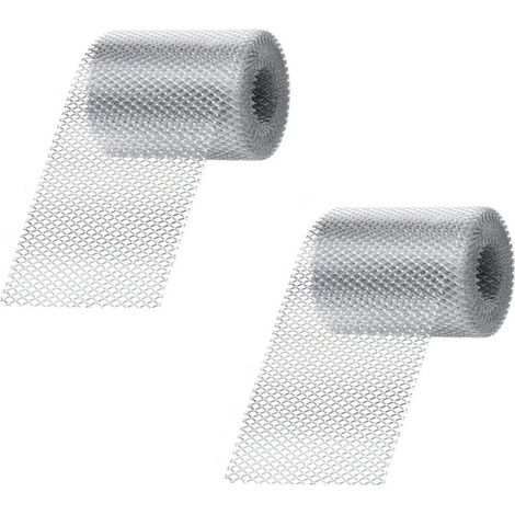 2 rolls of protective netting for gutters, downspouts and leaf protection for bricks and tiles, 12.7 x 610 cm
