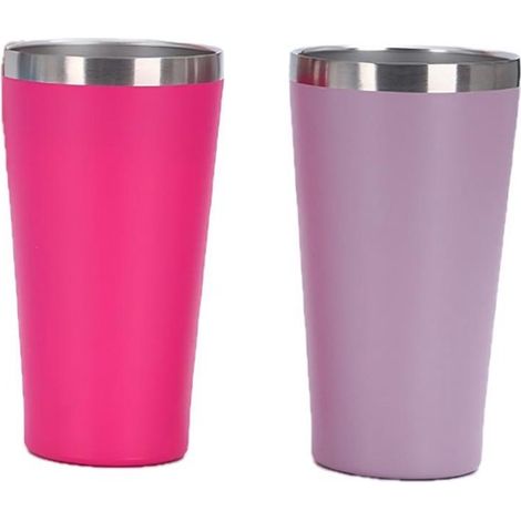 Reisebecher-Set Zwei 0 47-Liter-Reisebecher Spülmaschinenfest Stapelbar Wiederverwendbar BPA-frei Robuste Edelstahlkonstruktion Ideal für Camping 0,47 (1/5)