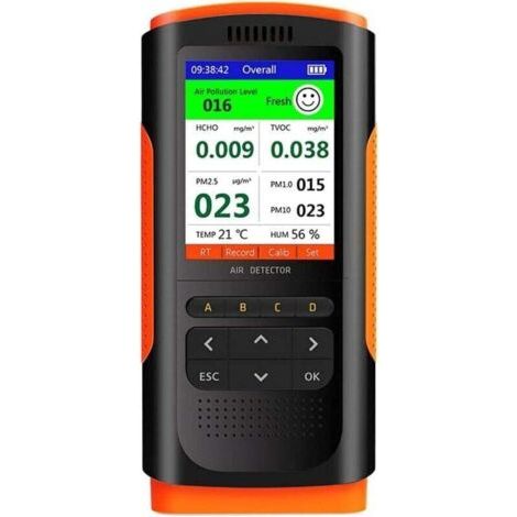 Détecteur de formaldéhyde Moniteur de qualité de l'air Affichage Portable Détecteur de formaldéhyde Compteur de Pollution de l'air intérieur Micro poussière Abs,de dyk.Trywise (1/4)