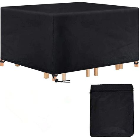 Funda rectangular para mesa de jardín, impermeable, para muebles de jardín, con protección UV de 420d para mesas de exterior, 180x120x74cm. (1/5)