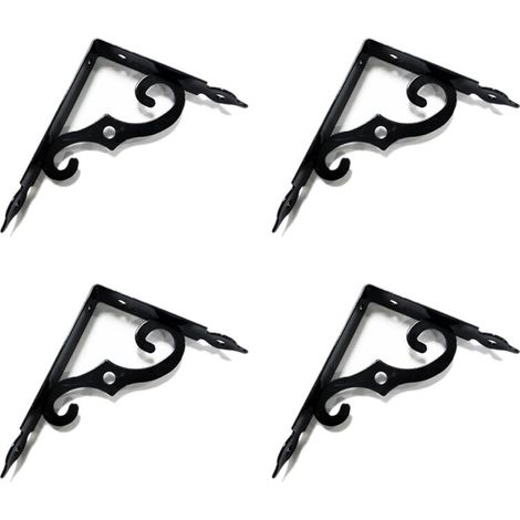 Supports d'étagère flottante, lot de 4 supports d'angle décoratifs pour étagères murales (1/5)