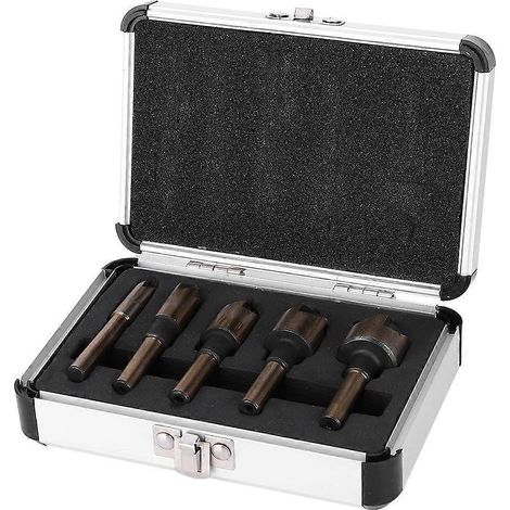 5-teiliges Fasenbohrer-Set, fünf Klingen, 82°, Holzbearbeitungswerkzeug, handbetrieben, für Schreinerarbeiten (82°, 5 Stück, geröstet)