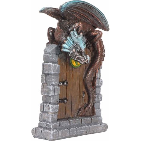 Porte de fée miniature en résine réaliste, conçue avec créativité et peinte à la main, aux détails d'un réalisme saisissant idéale pour les accessoires de jardin féerique. (1/5)