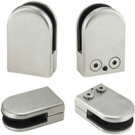 4-Pack Glass Clamp Brackets 6-8mm Stainless Steel Glass Clamp Adjustable Glass Holders, Silver (1/5)