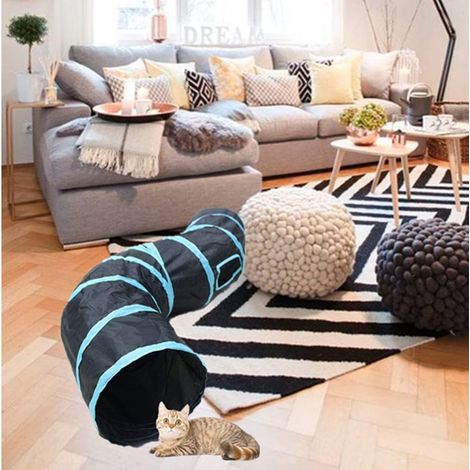 Niche pour chat JeiibrZui - Tunnel en forme de donut - Lit en feutre avec housse lavable - 60 x 60 x 26 cm - 1 pièce - Gris (1/5)