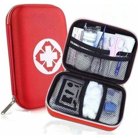 Erste-Hilfe-Set, Mini-Medizinkoffer, Komplett für Auto, Reisen, Büro, Wandern, Sport, Zuhause, Geschäft (Rot) (1/5)