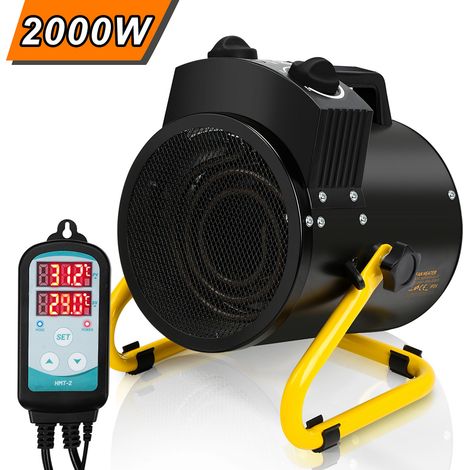 Randaco Riscaldatore elettrico per serre 2000W IPX4, riscalda fino a 20m2, tensione: 220-240V, con termostato digitale (1/5)