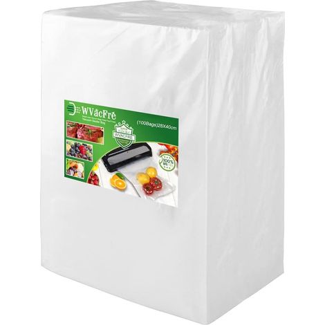 100 Sacs 28x40cm Sacs Machine Sous Vide Alimentaire,sans BPA et LFGB Sac de Congelation Sous Vide,Compatible Avec n'importe Quelle Scelleuse Sous Vide (1/5)