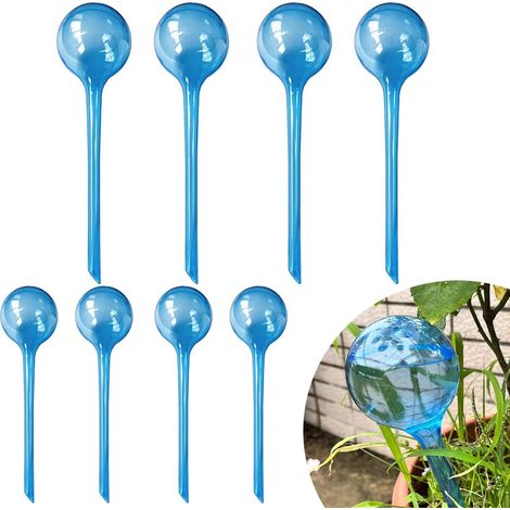 Lot de 8 globes d'arrosage automatiques en PVC transparent pour plantes d'intérieur et d'extérieur. (1/5)