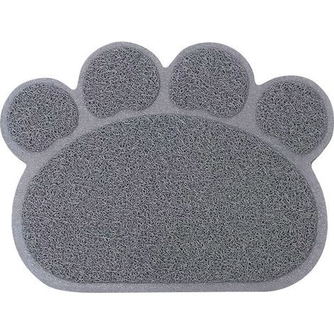 Tapis de litière pour chat, tapis de trappeur pour chats, tapis de litière en forme de patte, tapis de litière résistant à l'urine, durable, super doux, facile à nettoyer, 40 cm × 30 cm (1/5)