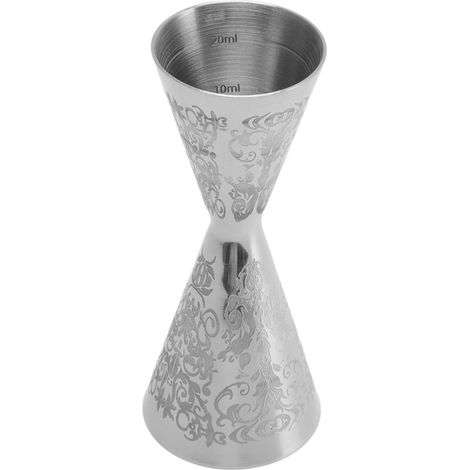 Verre doseur cocktail double tête intégré en acier inoxydable gravé 30ml 45ml pour bar maison (1/5)