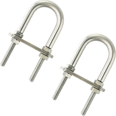 2 ensembles de boulons en U M8x100mm, boulons ronds en acier inoxydable (1/5)