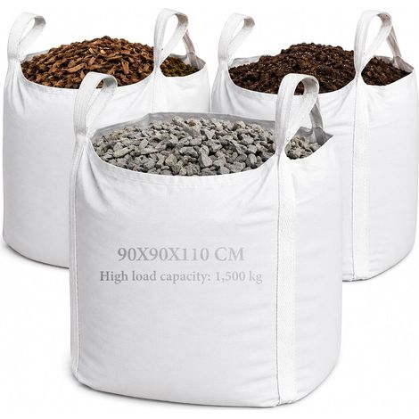 Big Bag Big Pack Construction Waste Bags 90 x 90 x 110 cm 1500 kg (90 x 90 x 90 cm) Big Bag 1500 kg Garden Waste Wood Sand Bag with 4 Lifting Loops for Transport (1/5)