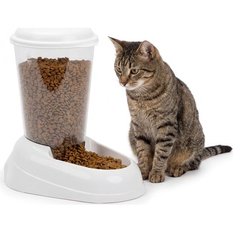 Ferplast Croquettes Distribuées pour Chiens et Chats Zenith, 3 litres, Croquettes Distribuées pour Animaux, Fond antidérapant, 20,2 x 29,2 xh 28,8 cm Blanc (1/5)