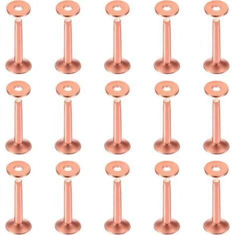 Lot de 50 rivets et fraises en cuivre de 10 × 3,3 × 19 mm pour ceintures, portefeuilles, colliers, produits en cuir, loisirs créatifs (1/5)