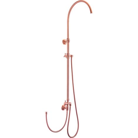 Système de douche mural rétro en cuivre avec douche pluie en bronze rouge