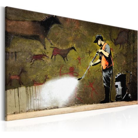 Tableau Imprimé "Cave Painting - Banksy" 40 x 60 cm (1/2)
