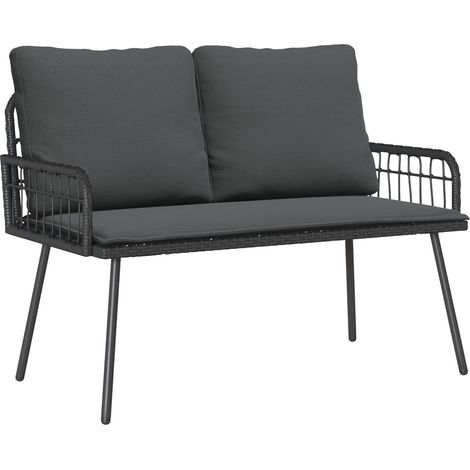Banc de  avec coussin Gris 114 x 64 x 78cm Métal
