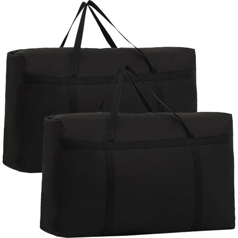 Lot 2 sacs rangement 100 L, déménagement robuste, fermeture éclair, vêtements/linge/emballage (1/5)