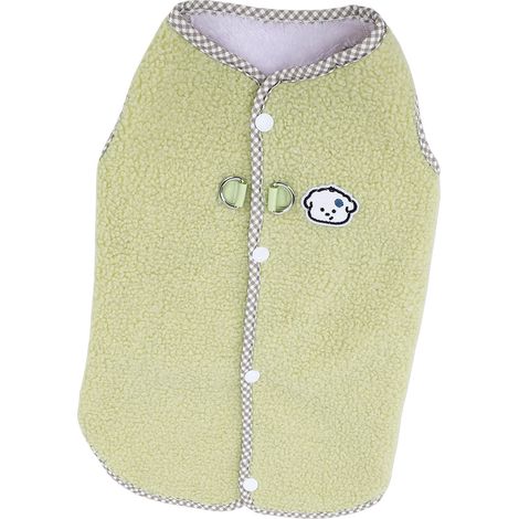 Veste d'hiver pour chien, coupe-vent, douce, confortable, chaude, polaire, pull pour la maison et l'extérieur, vert L (1/5)