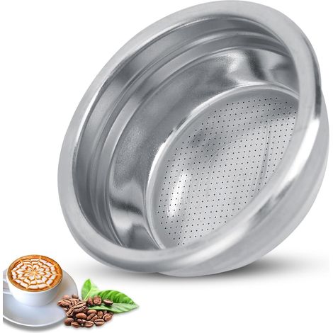 Filtres à café en acier inoxydable, filtre à café réutilisable de 58 mm, porte-filtre, panier-filtre à mailles pressurisées, pièces de rechange pour machine à café (pour deux personnes).