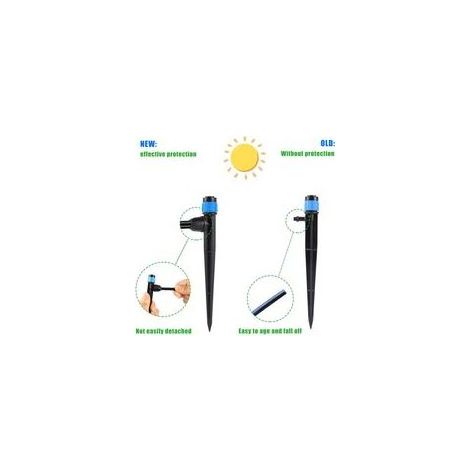 Tropfbewässerungs-Emitter mit um 360 Grad verstellbarem Tropfer, geeignet für 0,64 cm Schläuche, 25 Tropf-Gartensprinkler, 25 perfekte Emitter (50 Stück - Farbe 25 Sprinkler) (1/5)
